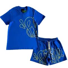 Syna World Summer Set Blue Yellow Tee and Shorts