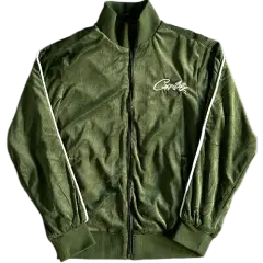 Corteiz Velor tracksuit top – Green