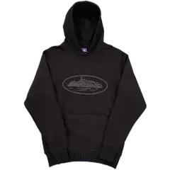 Corteiz Hoodie Black Alcatraz Logo Black