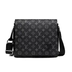 2212 Black Flower Black Grid Shoulder Bag