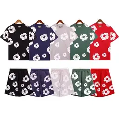 Full Series Sweatshirt Printed Short sleeved T shirt Hooded Shorts Set